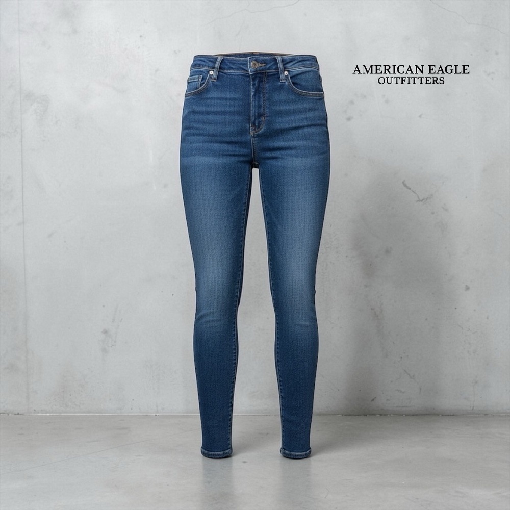 American Eagle Outfitters, Next Level Stretch Skinny Jeans, Size 2, Blue Wash
